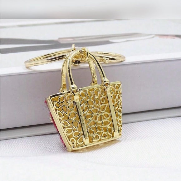 Leopard Faux Skin Gold Accent Women's Bag Charm - Picture 7 of 8